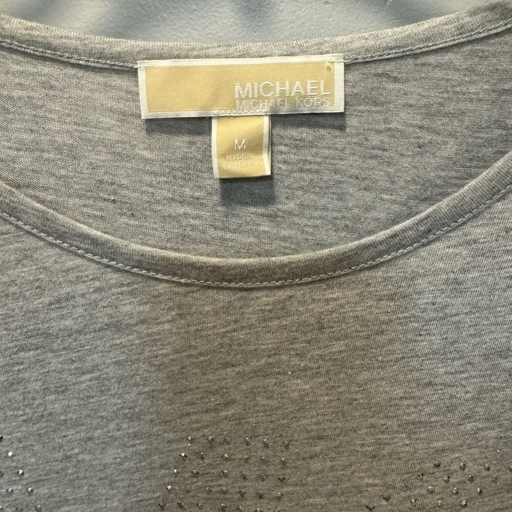 NWOT NEW MICHAEL KORS Woman’s Long Sleeve Tshirt Top Gray sz M